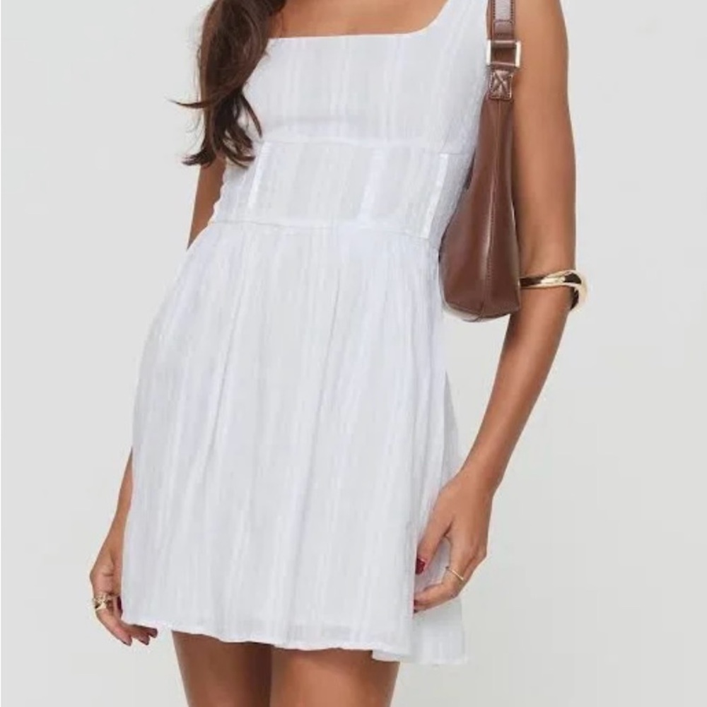 Princess Polly White Sleeveless cotton mini Dress